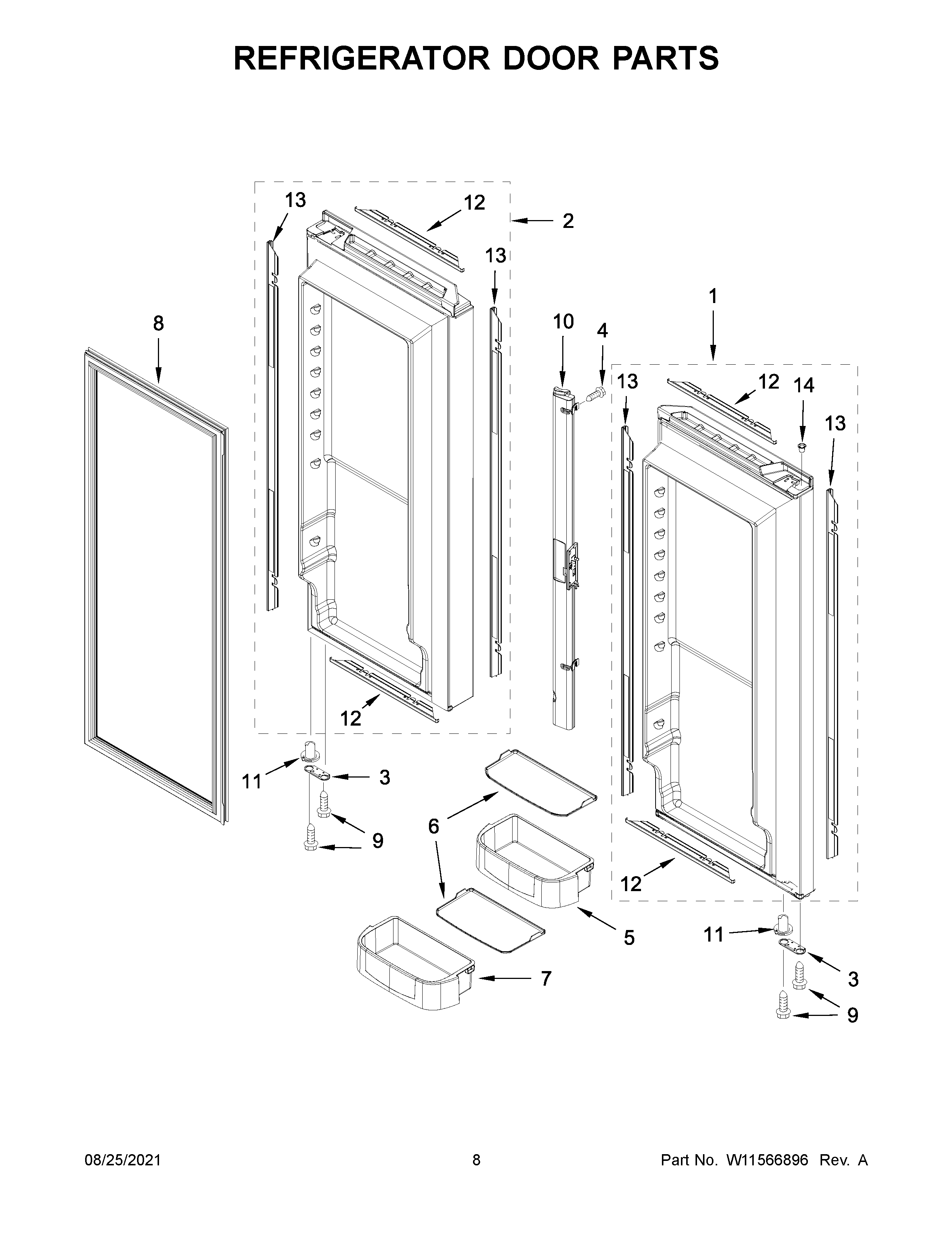 Refrigerator door parts
