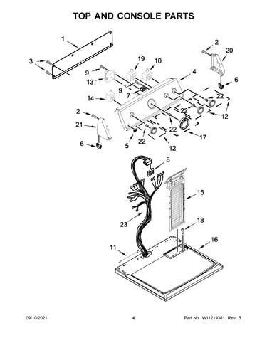 Top and console parts