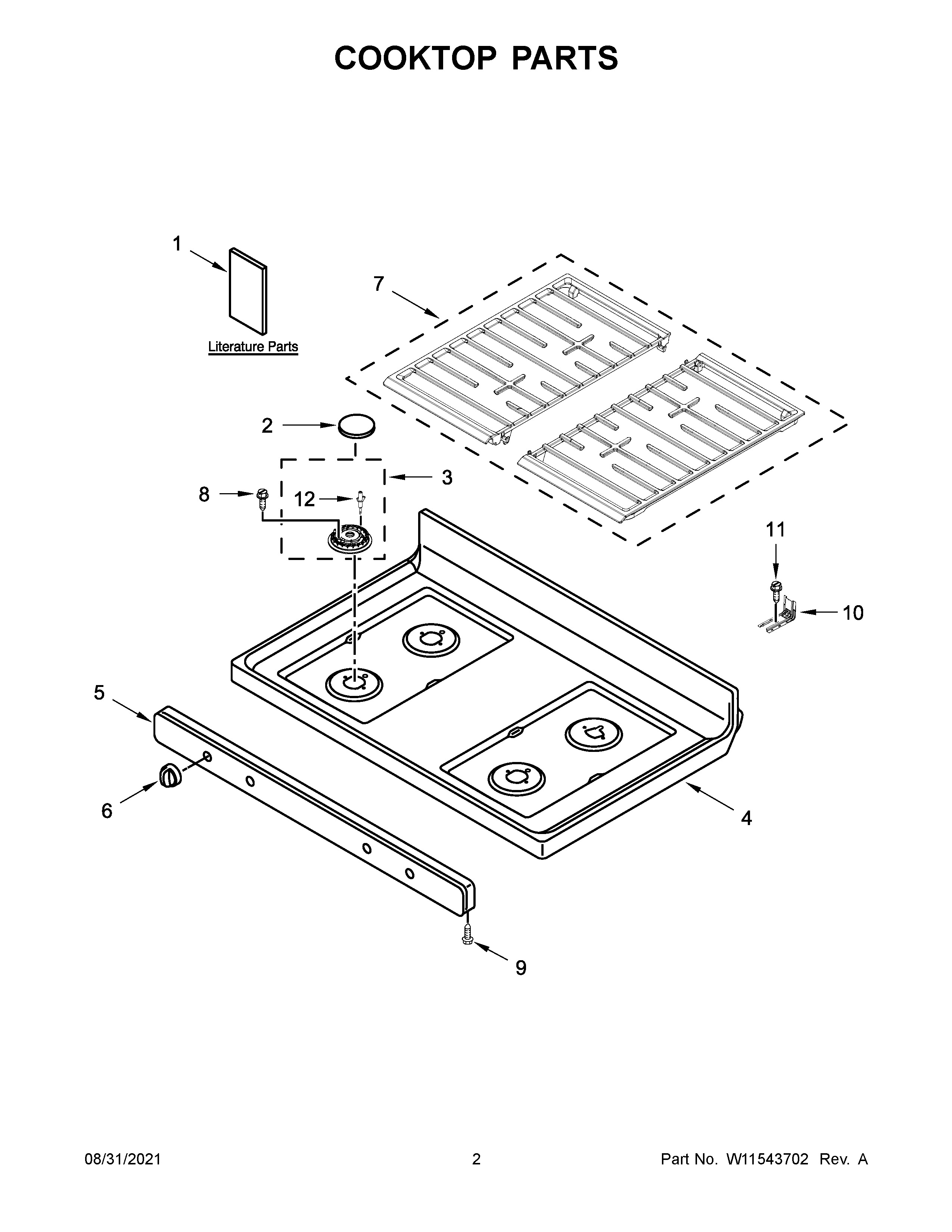 Cooktop parts