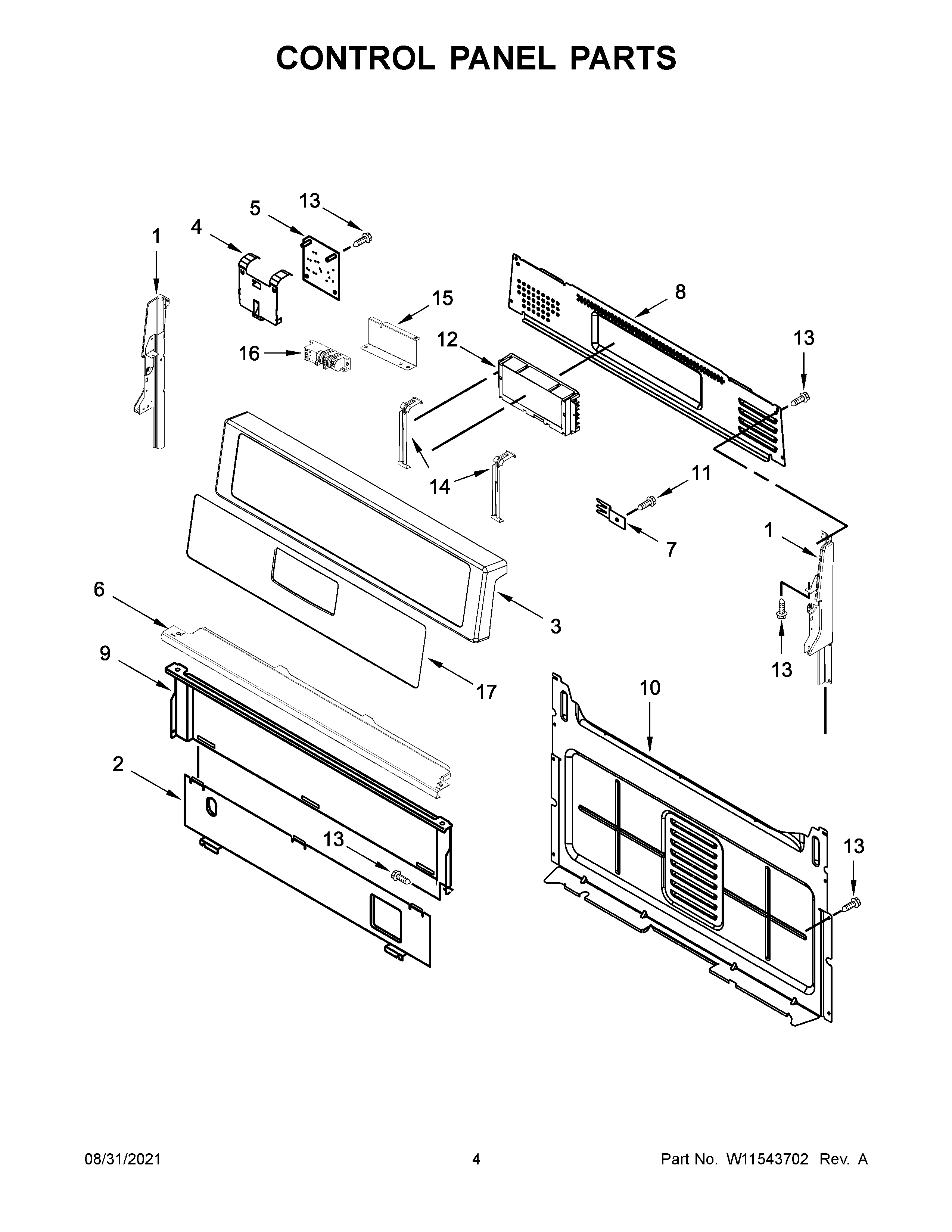 Control panel parts