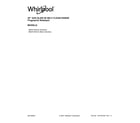 Whirlpool WEG515S0LV0 cover sheet diagram