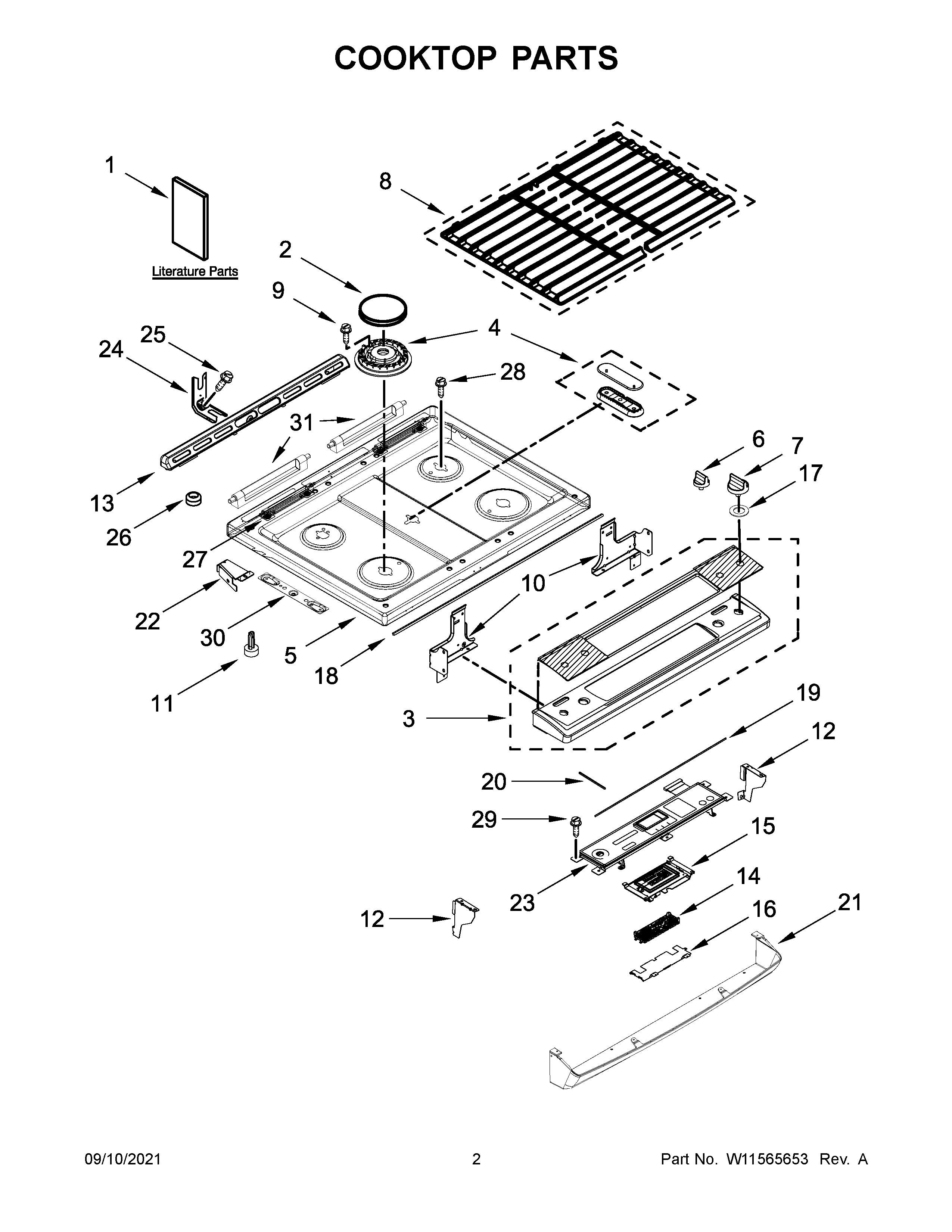 Cooktop parts