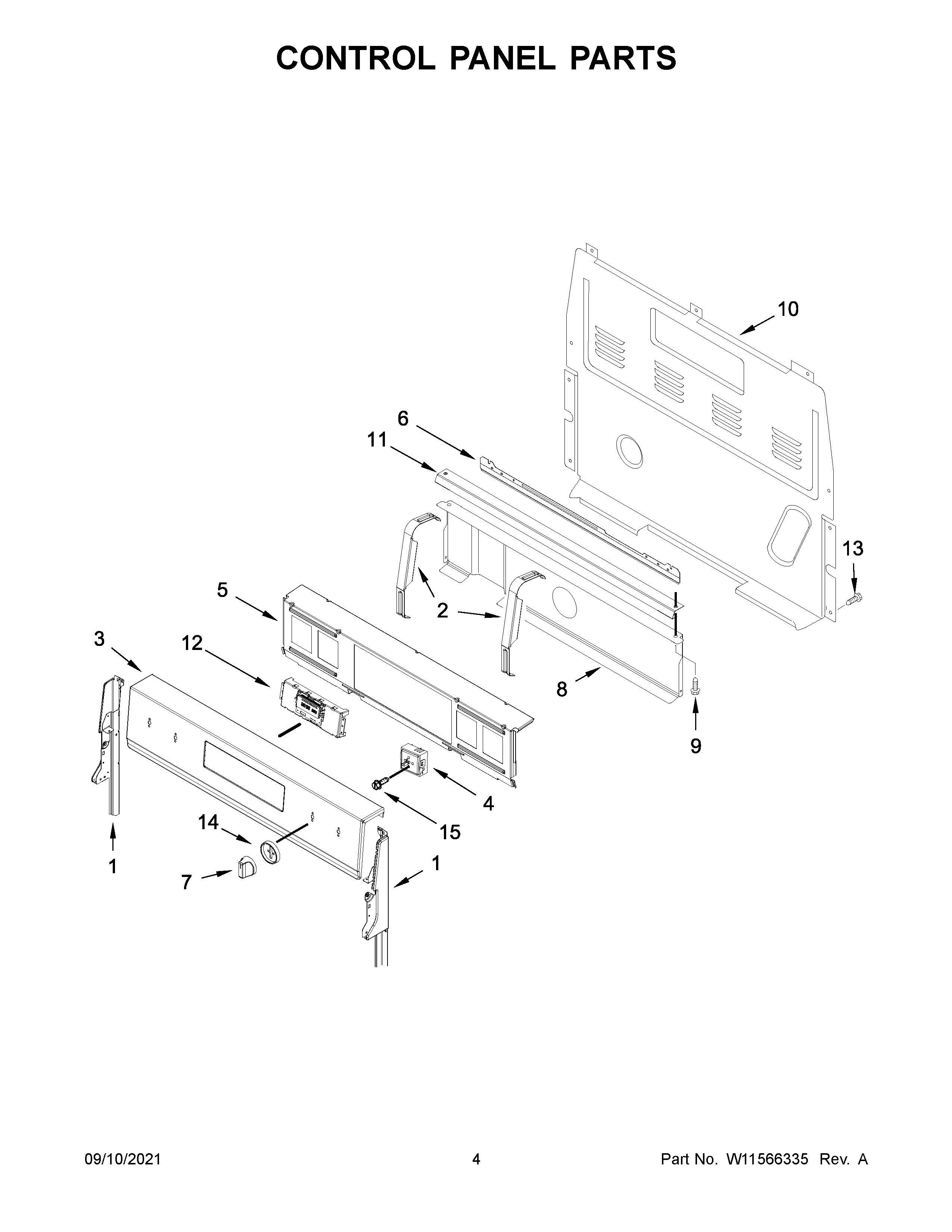 Control panel parts