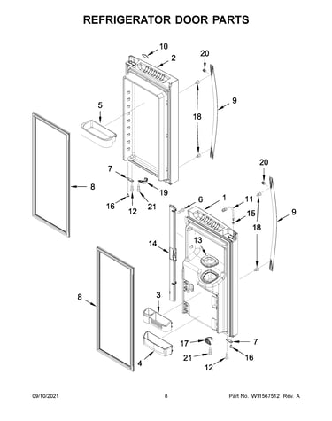 Refrigerator door parts