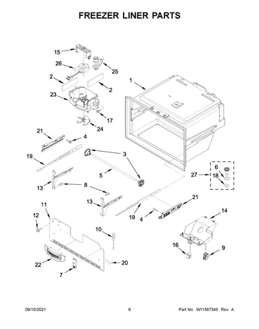 Freezer liner parts
