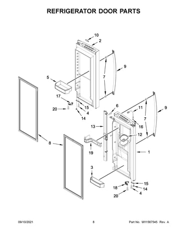 Refrigerator door parts