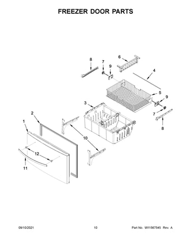 Freezer door parts
