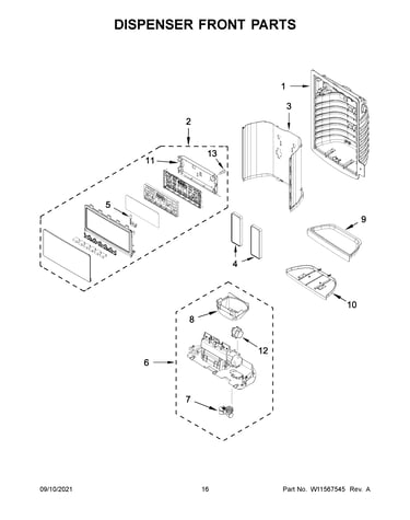 Dispenser front parts