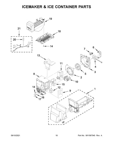 Icemaker & ice container parts