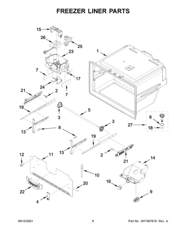 Freezer liner parts