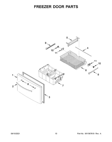Freezer door parts