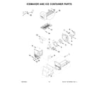 Maytag MFI2269FRB05 icemaker and ice container parts diagram