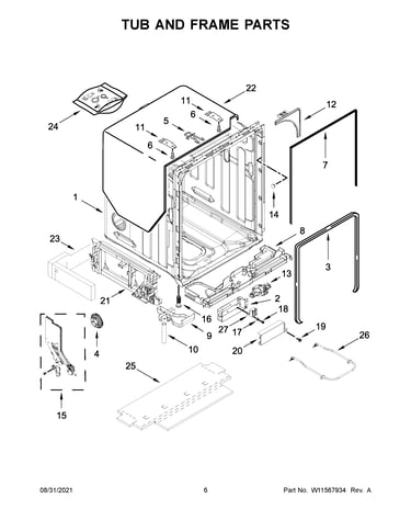 Tub and frame parts