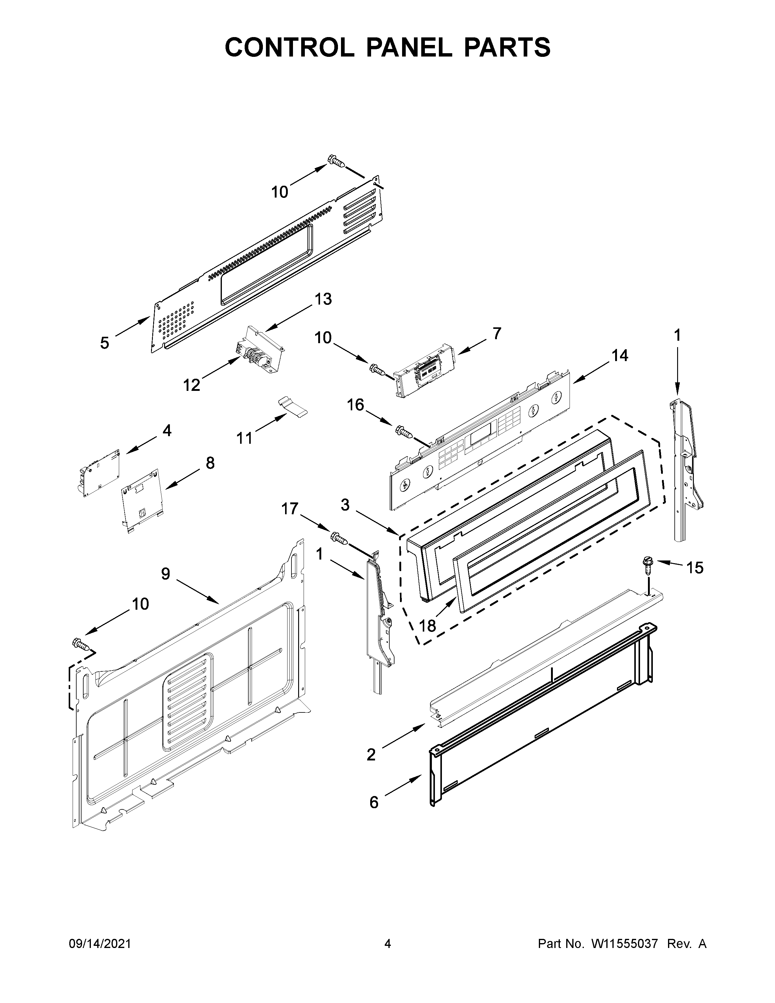 Control panel parts