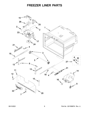 Freezer liner parts