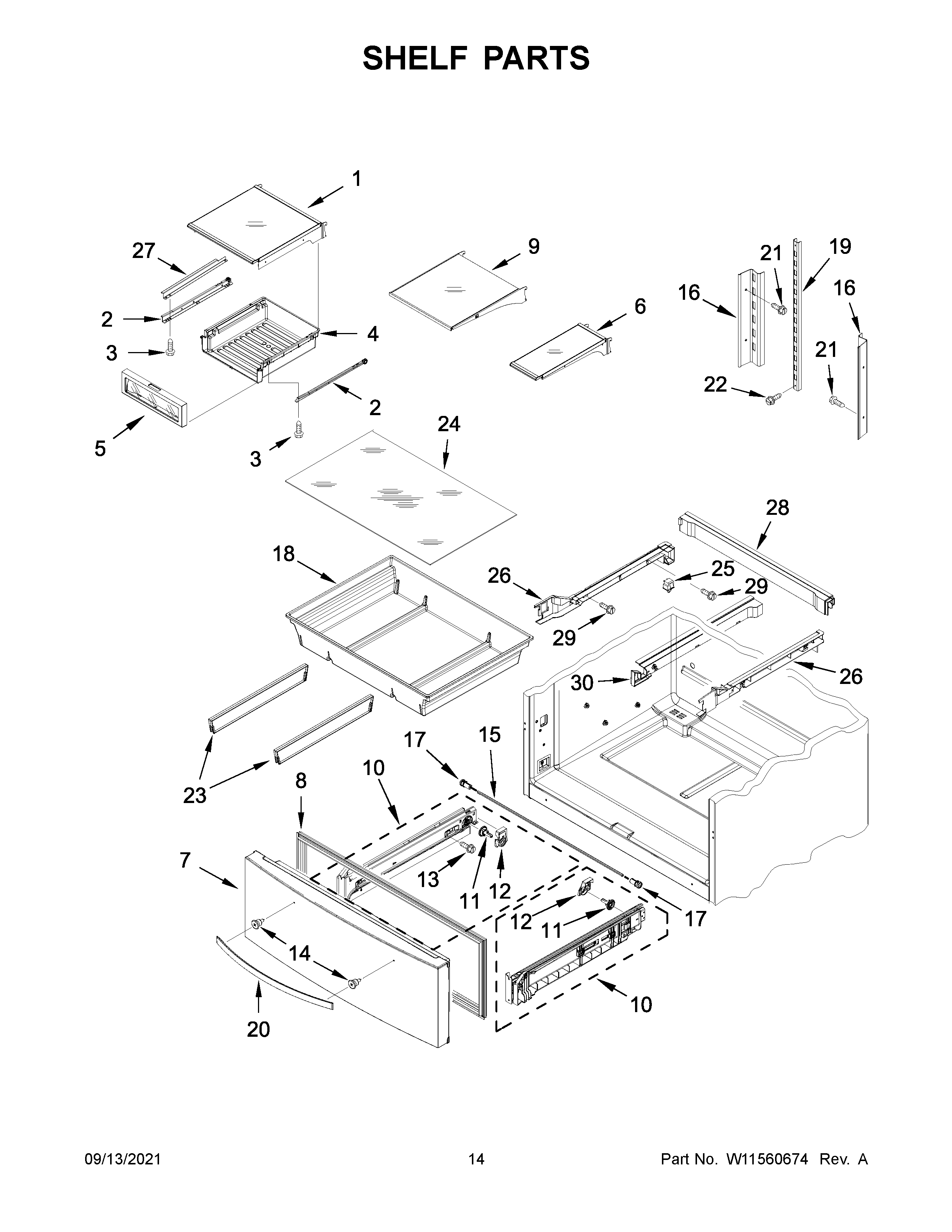 Shelf parts