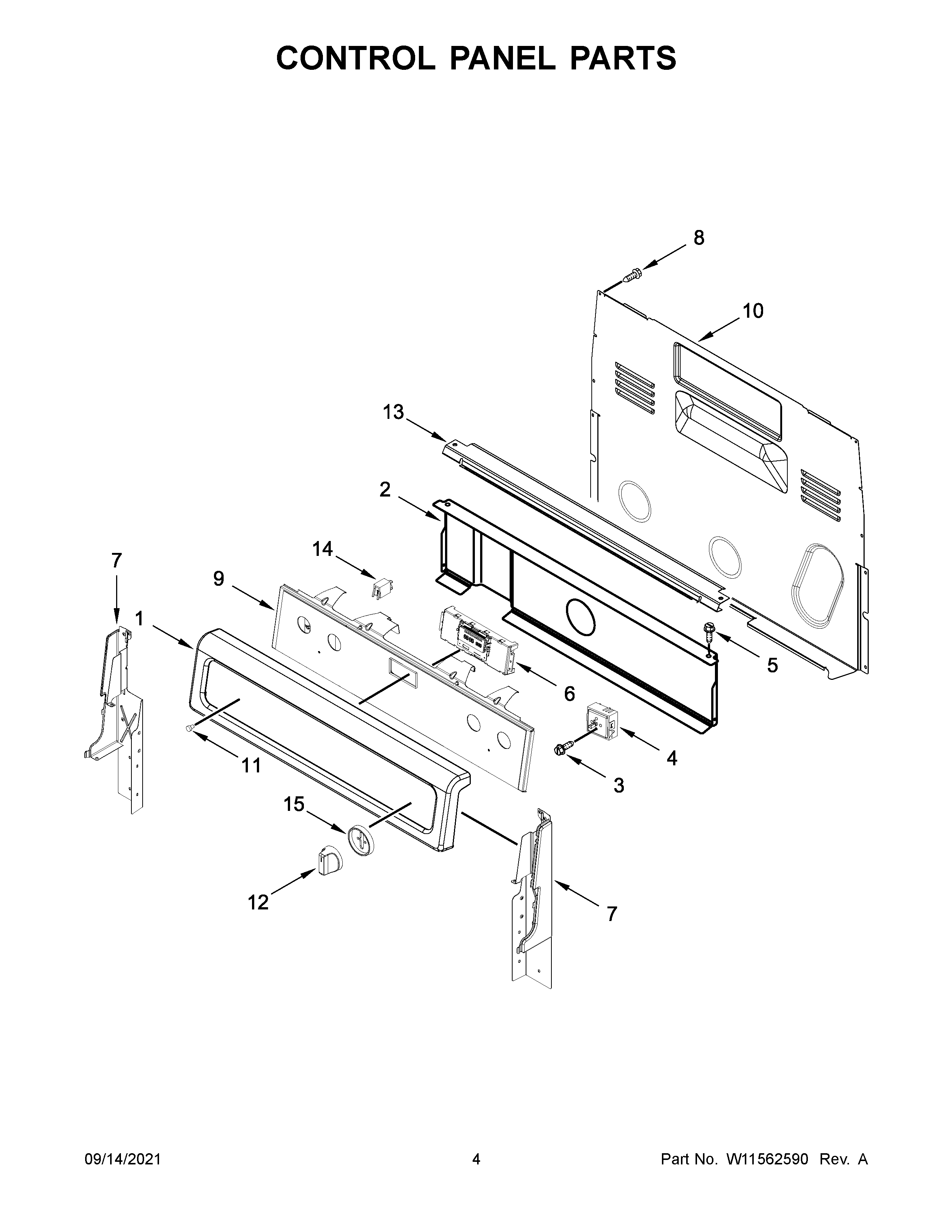 Control panel parts