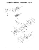 Icemaker and ice container parts