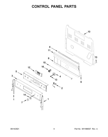 Control panel parts