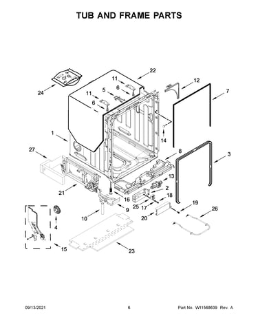 Tub and frame parts