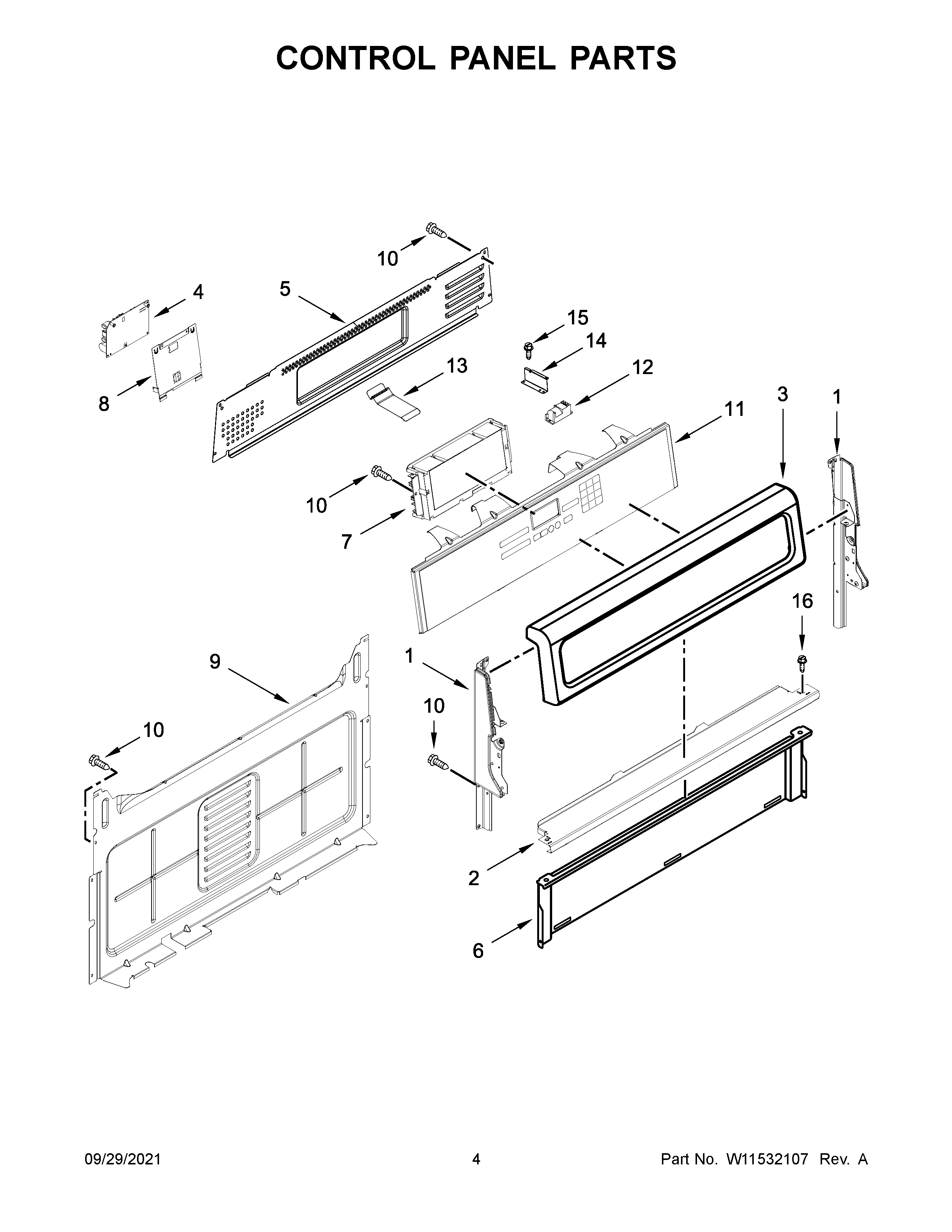 Control panel parts