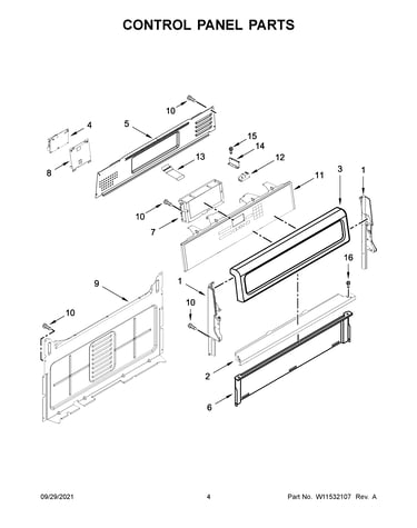 Control panel parts