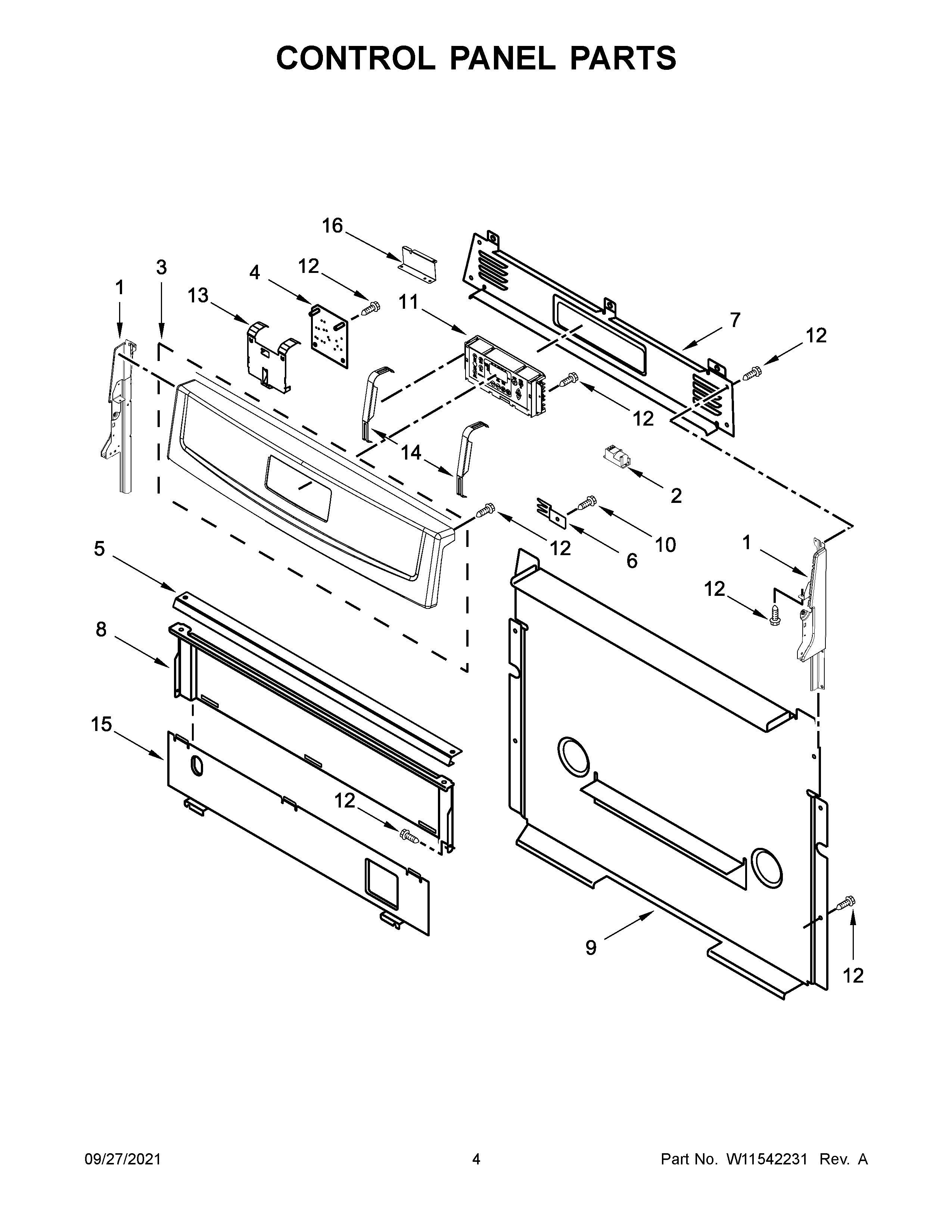 Control panel parts