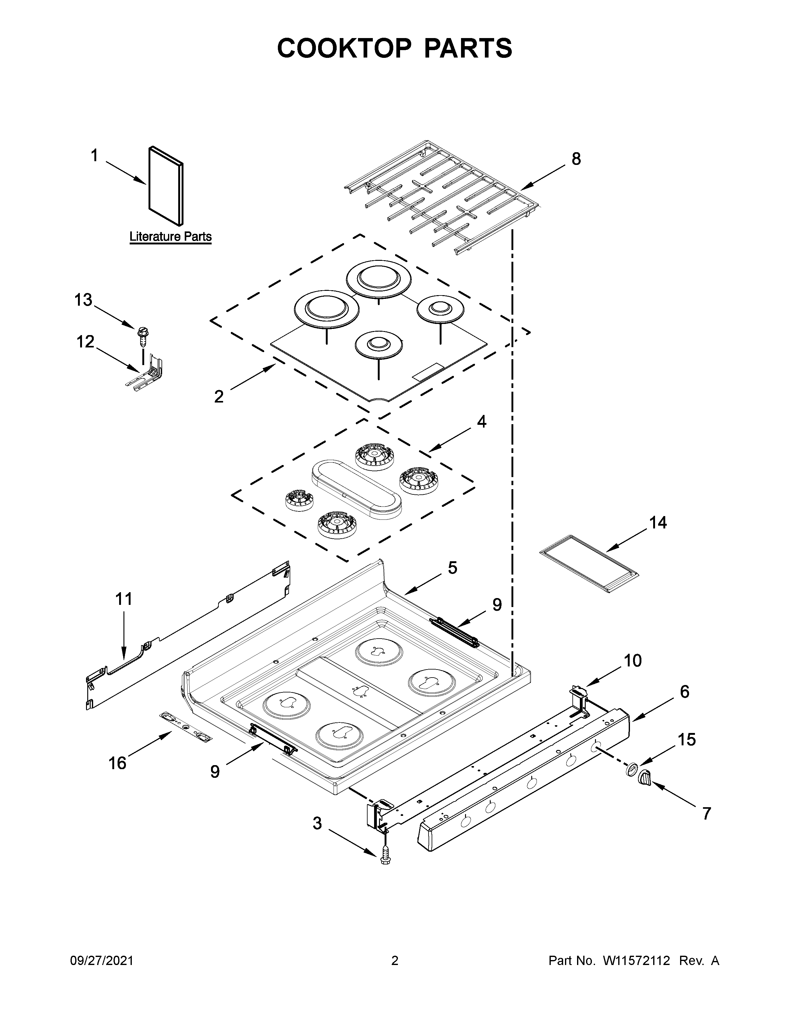 Cooktop parts