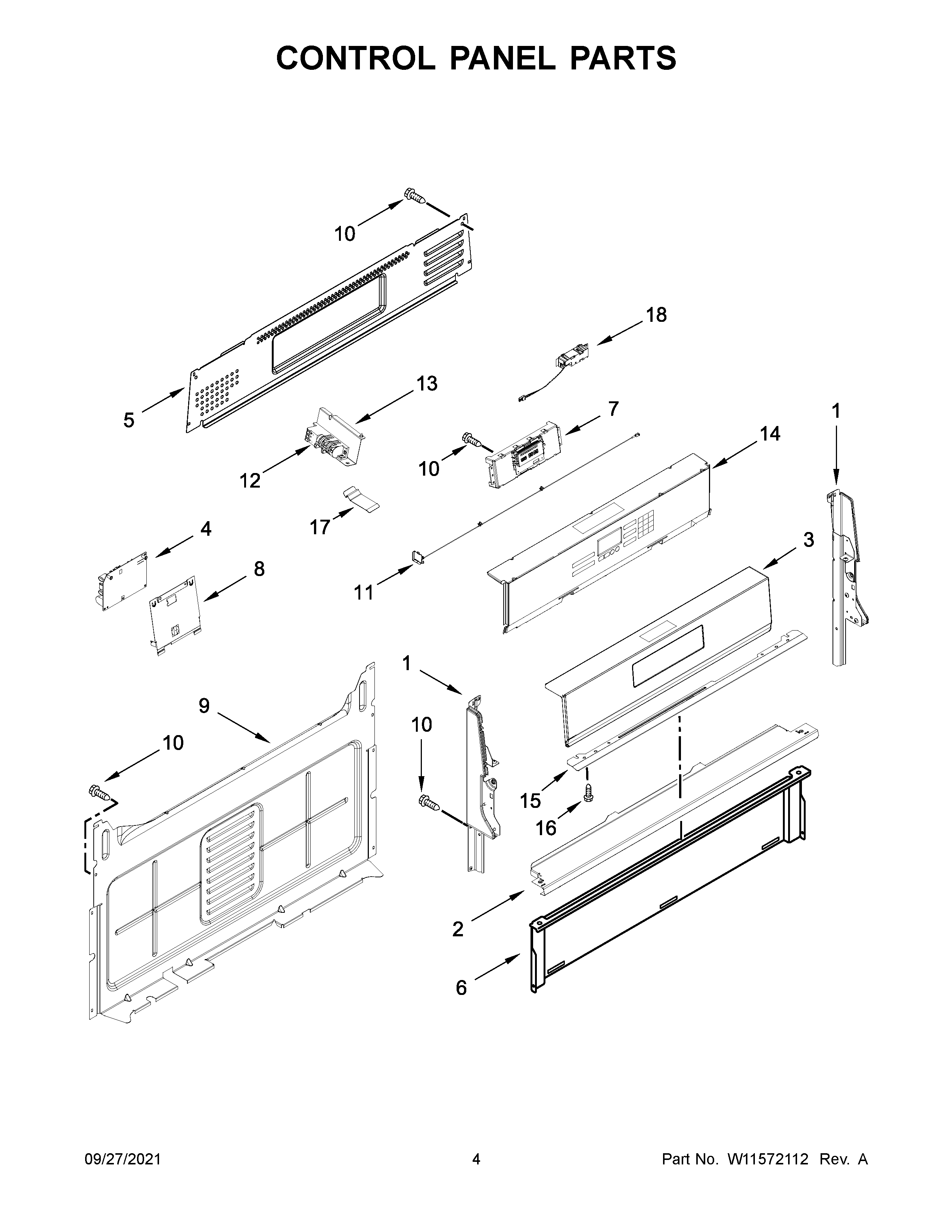 Control panel parts