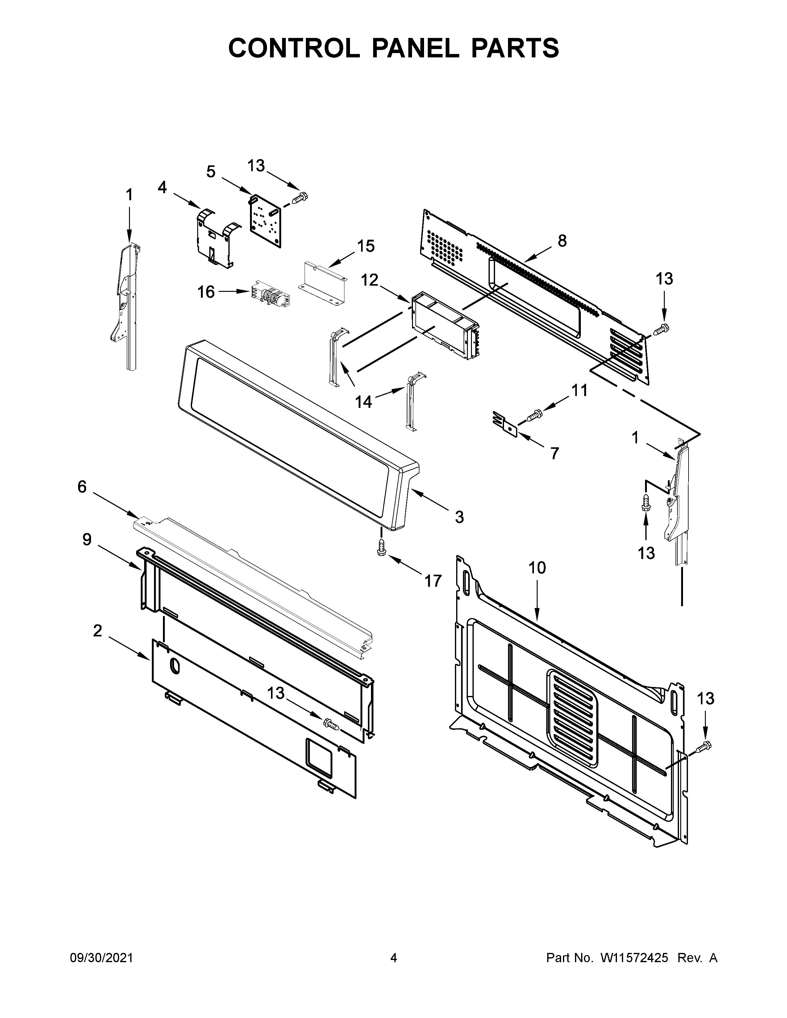 Control panel parts