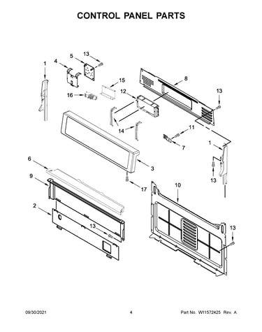 Control panel parts