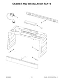 Cabinet and installation parts