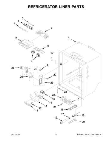 Refrigerator liner parts