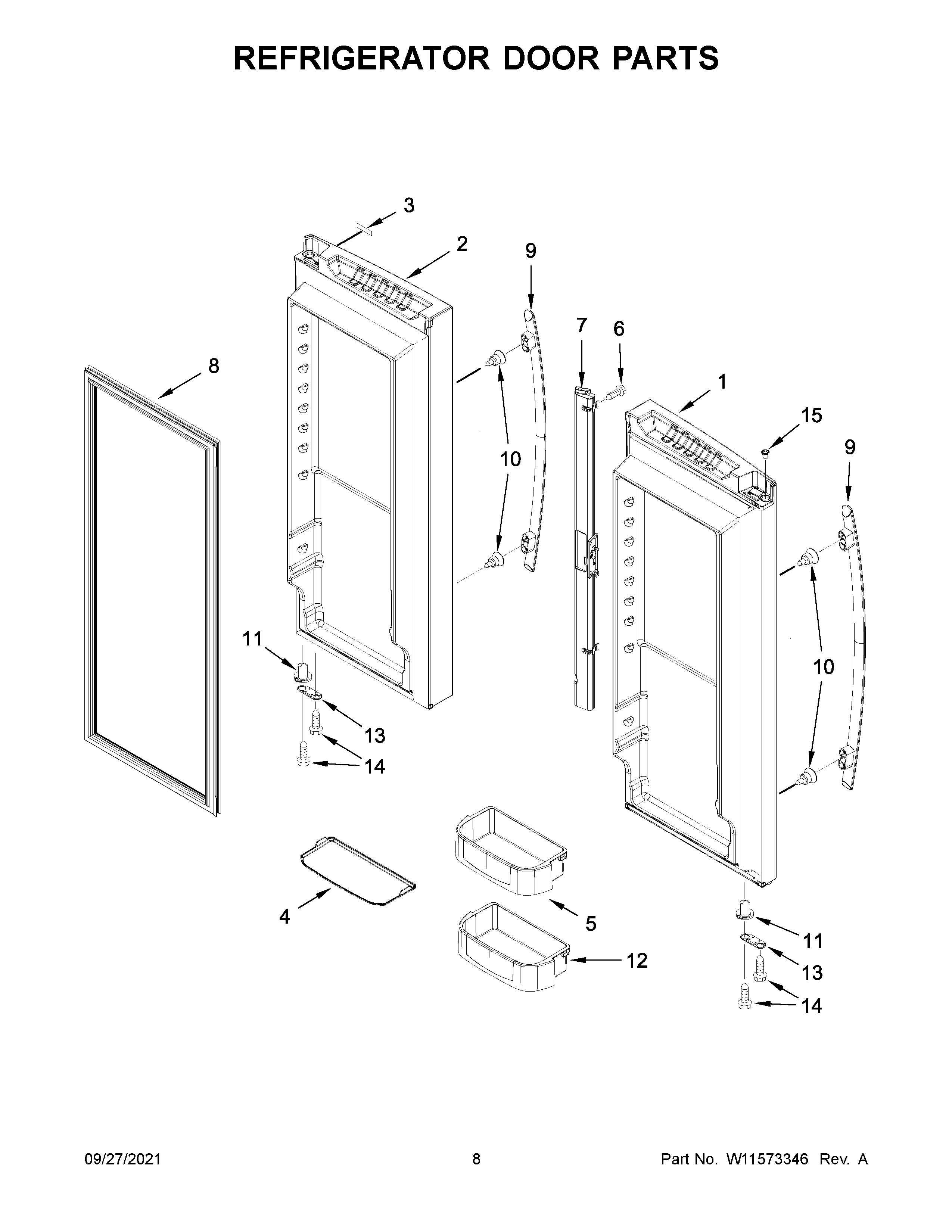 Refrigerator door parts