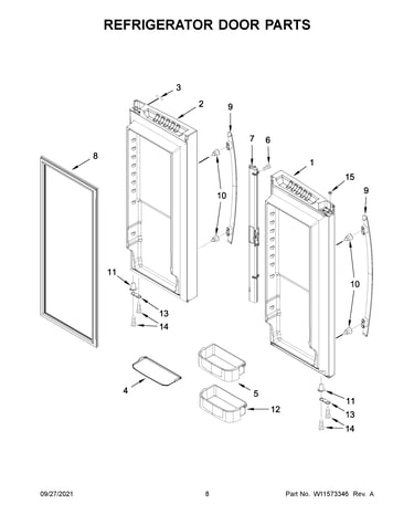 Refrigerator door parts