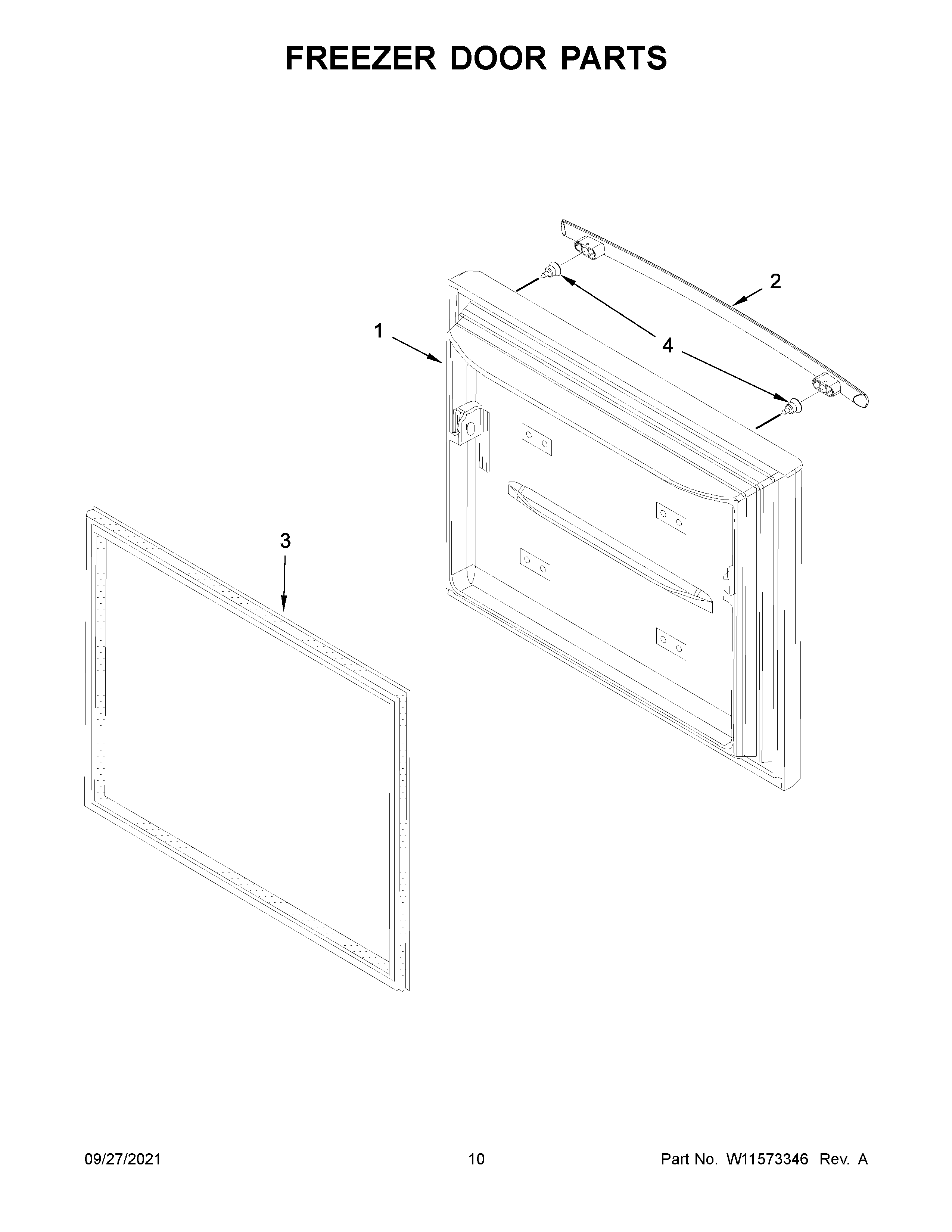 Freezer door parts
