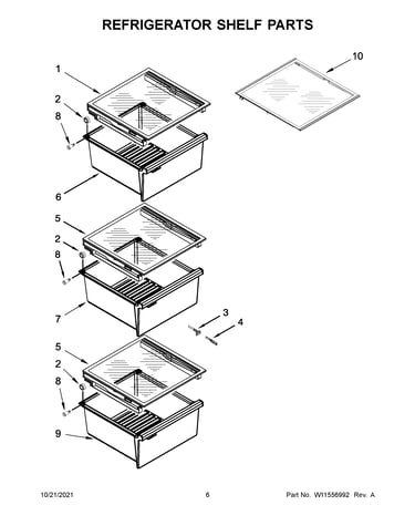 Refrigerator shelf parts