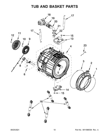 Tub and basket parts