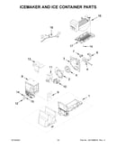 Icemaker and ice container parts