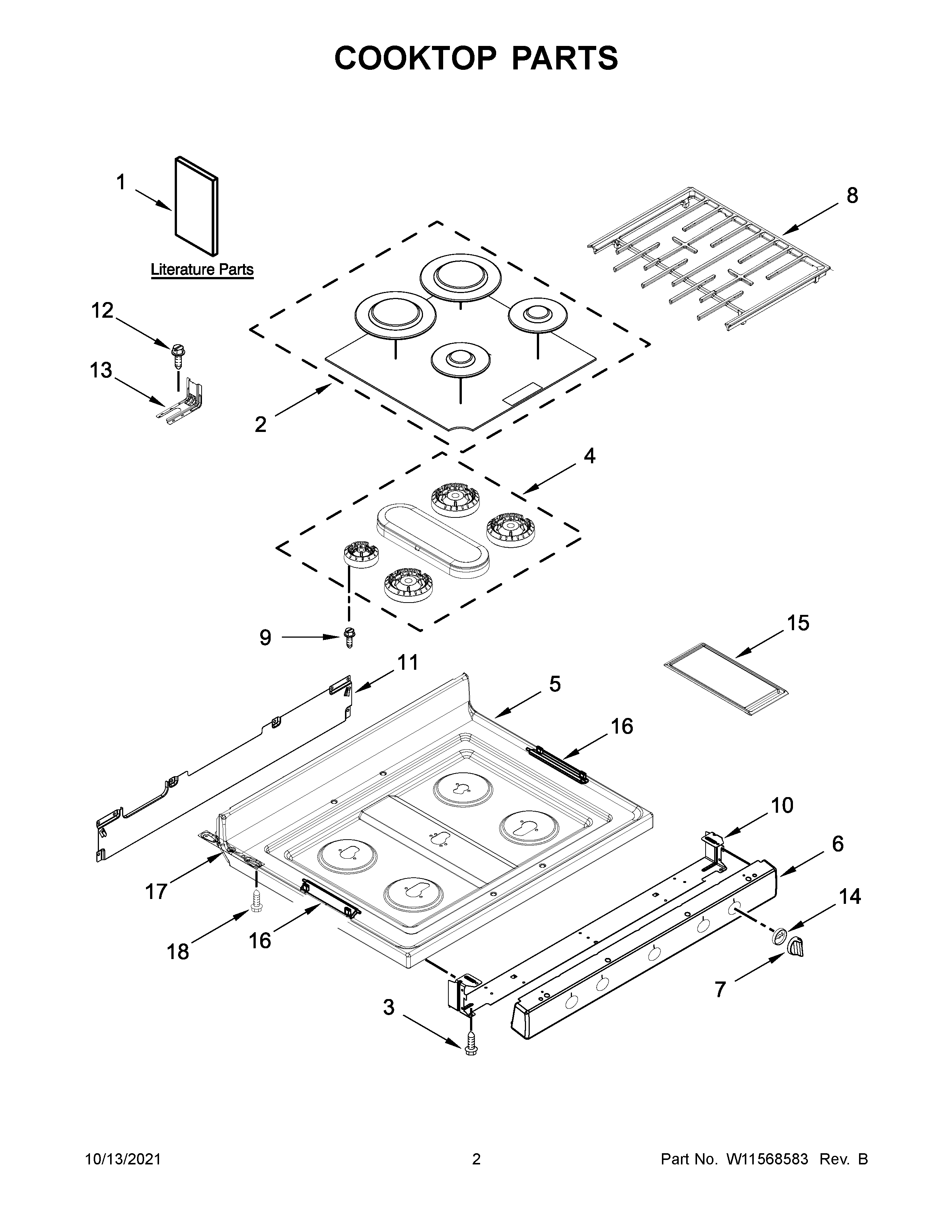 Cooktop parts
