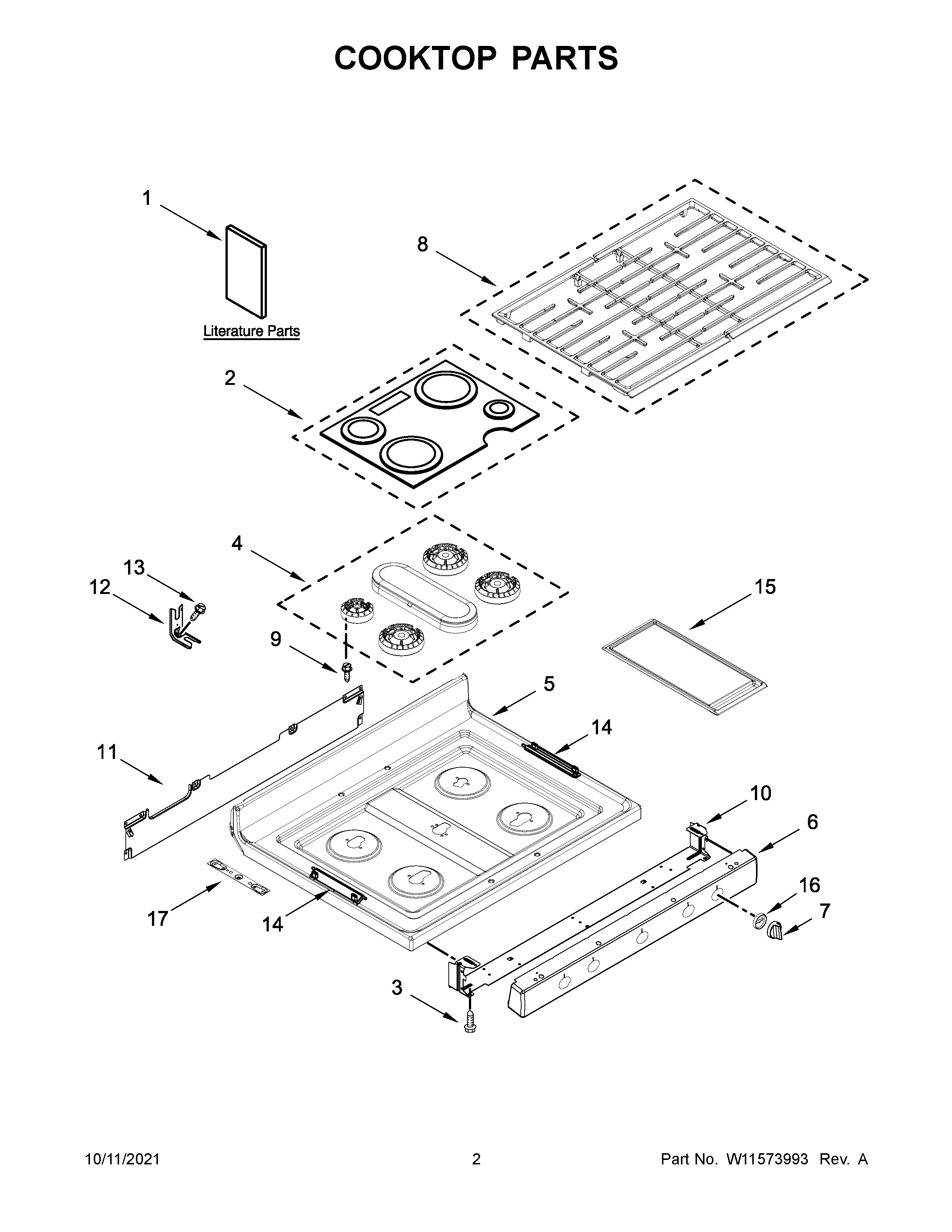 Cooktop parts