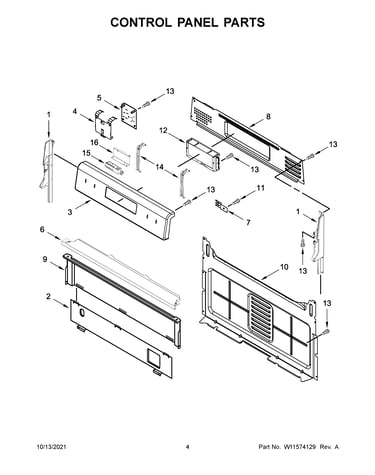 Control panel parts