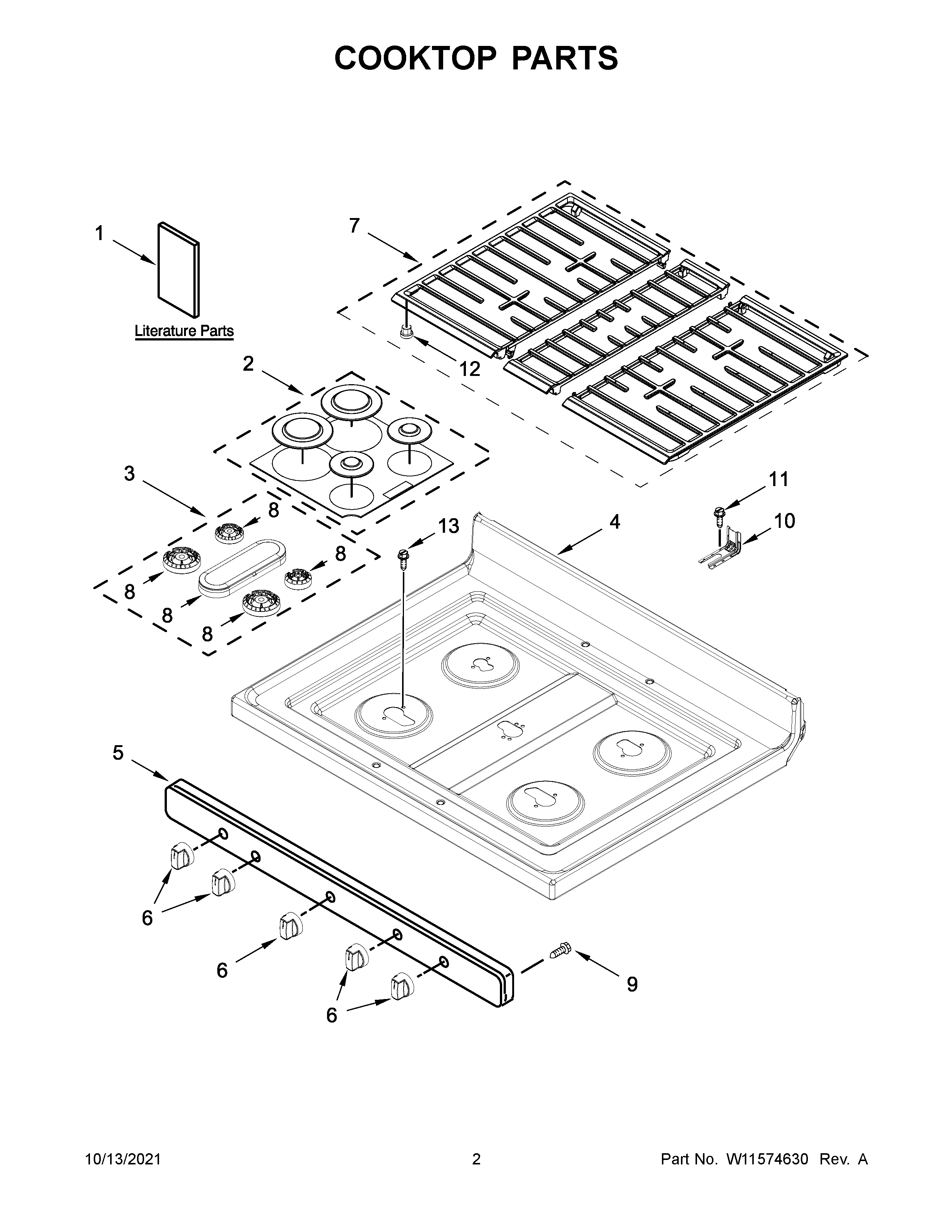 Cooktop parts