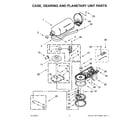 KitchenAid 5KSM195PSZBE0 case, gearing and planetary unit parts diagram