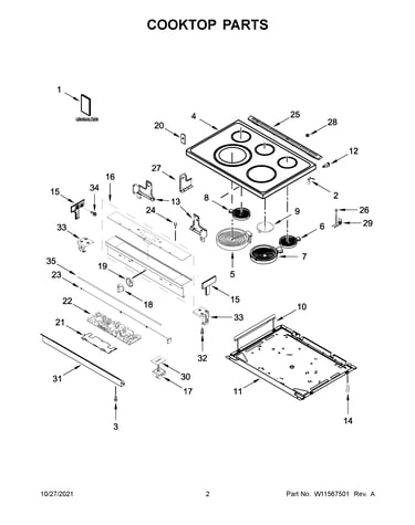 Cooktop parts
