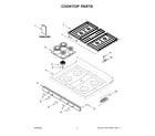 Whirlpool WFG550S0LV1 cooktop parts diagram