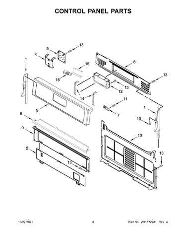 Control panel parts