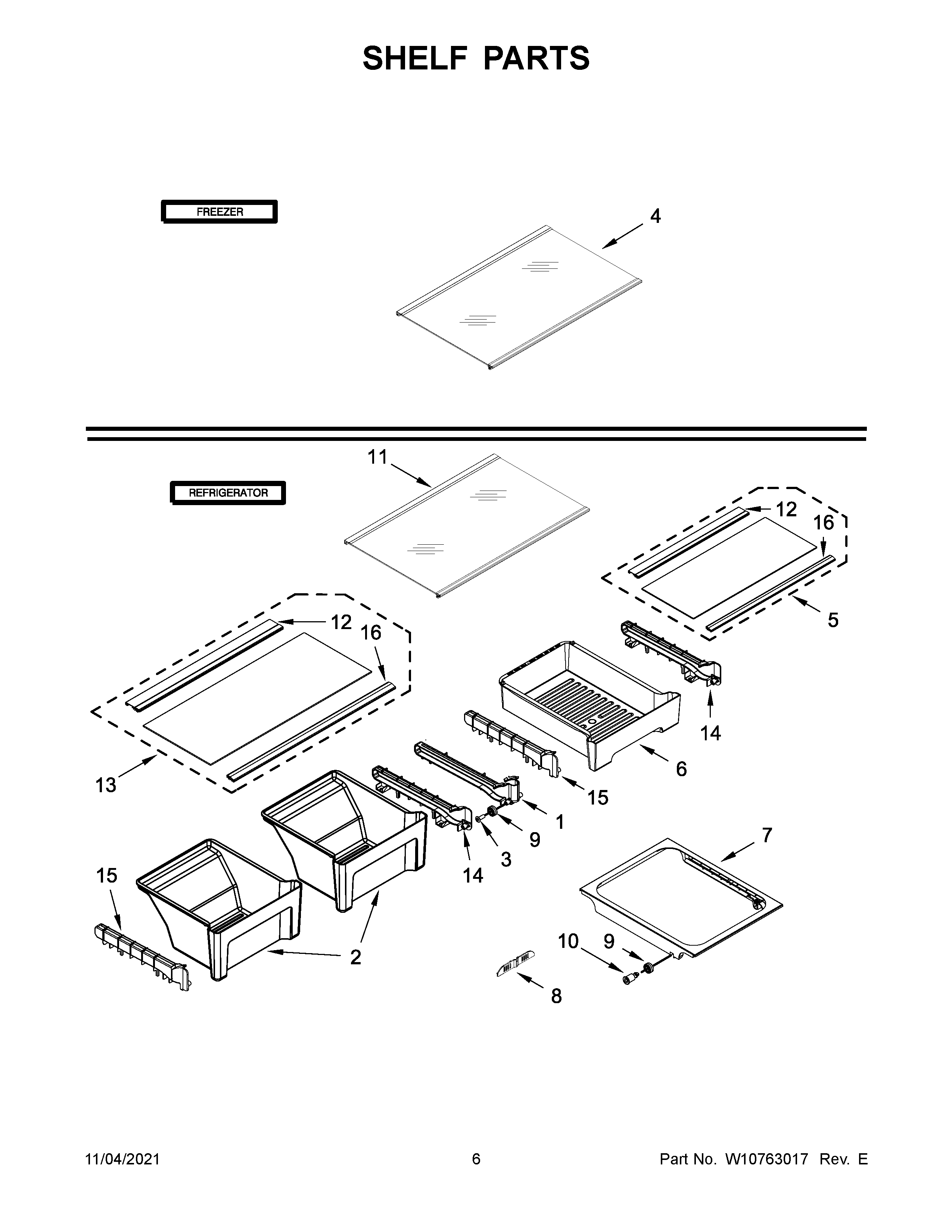 Shelf parts