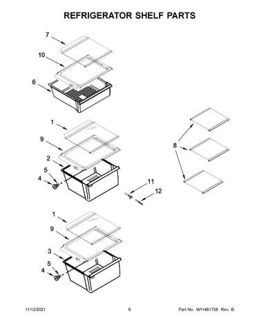 Refrigerator shelf parts