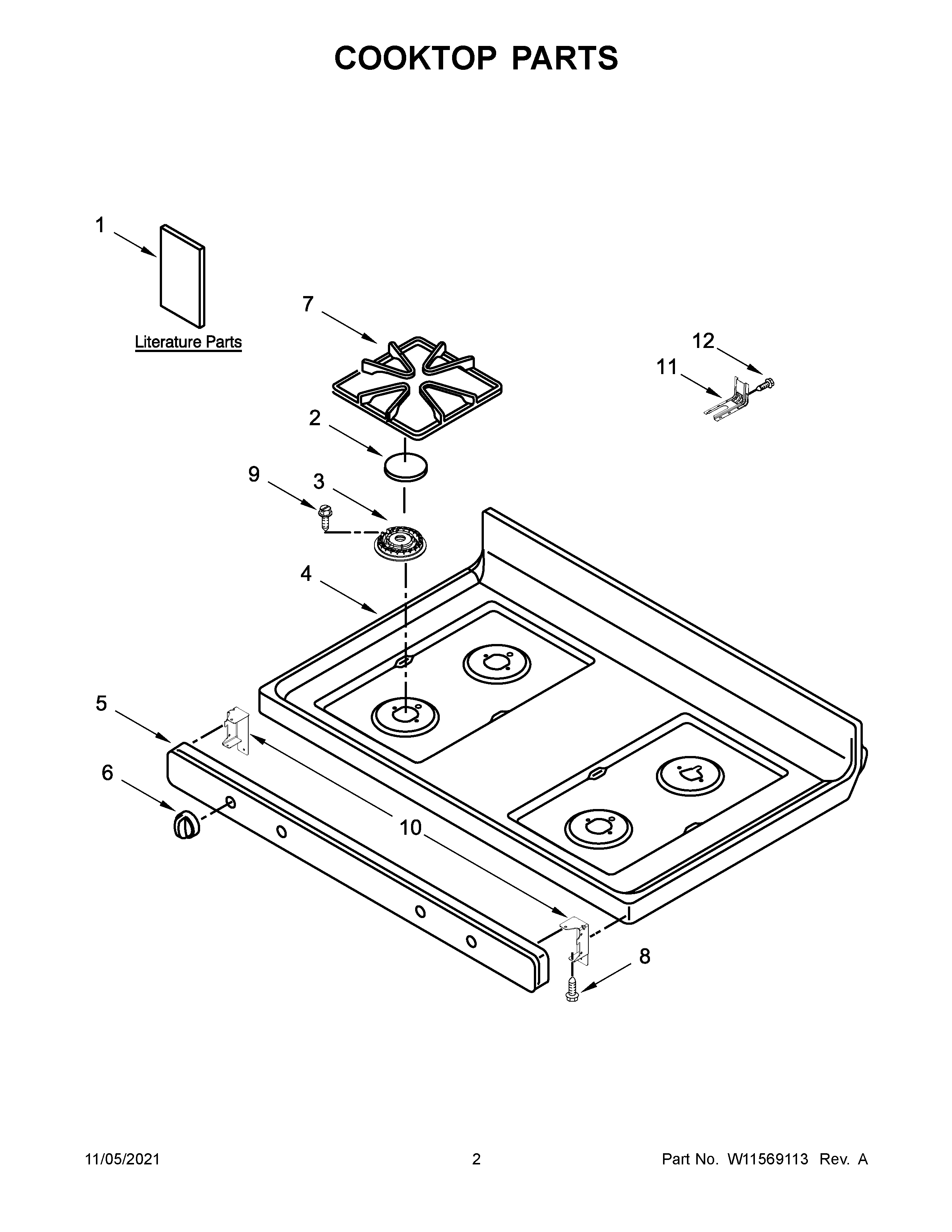 Cooktop parts